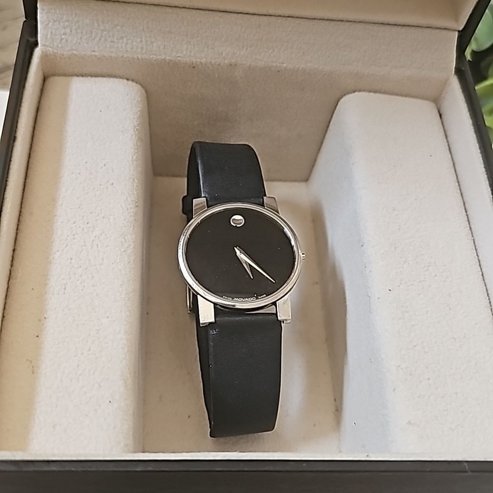 Movado classic black dial watch